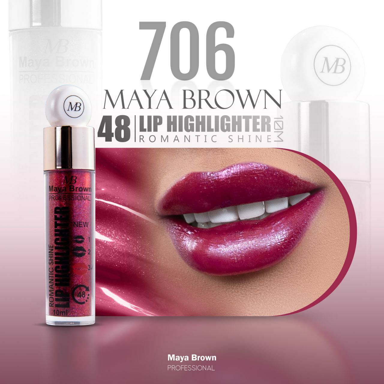 maya brown romantic shine lip highlighter