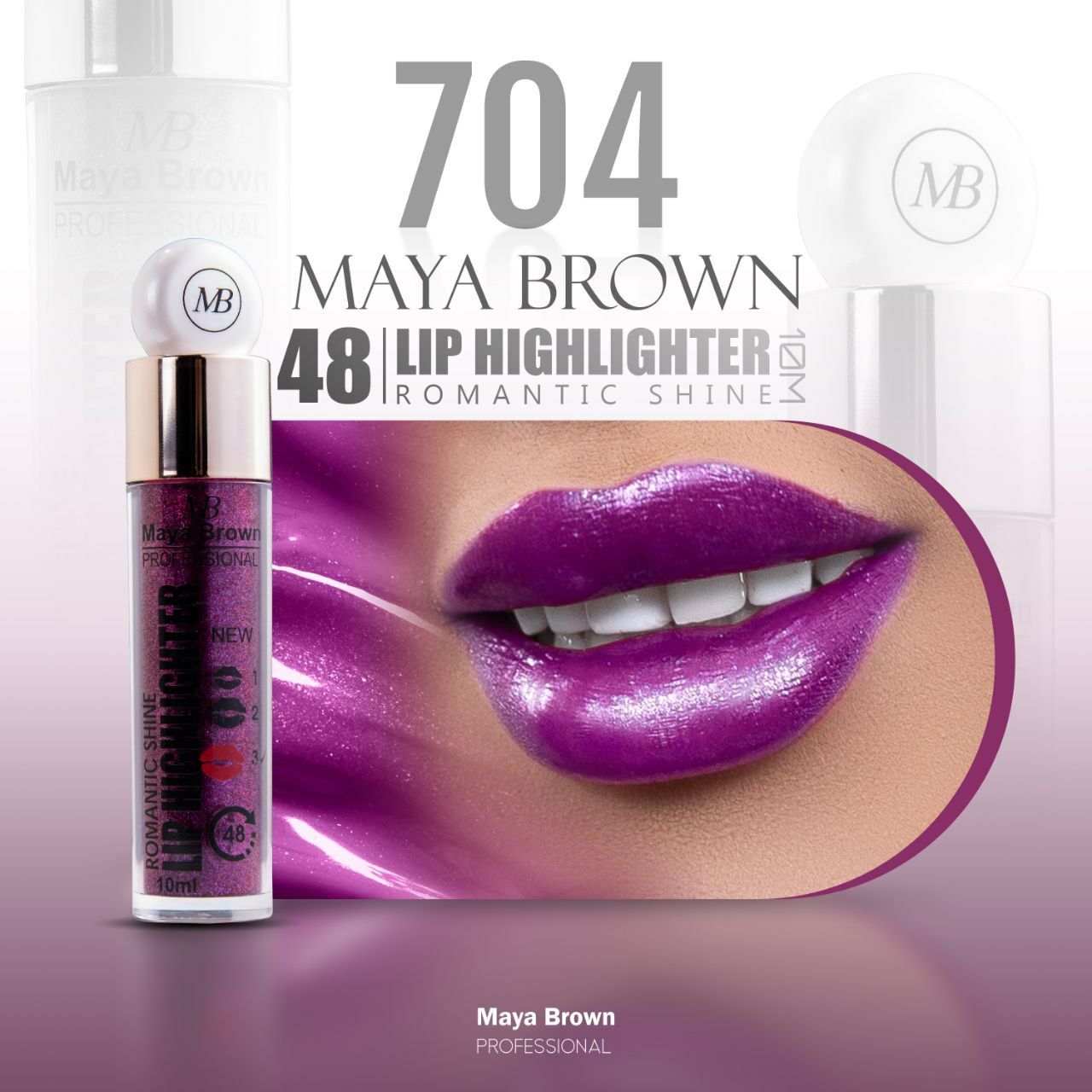 maya brown romantic shine lip highlighter