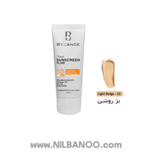 کرم ضدآفتاب رنگی SPF50 بیزانس مناسب پوست چرب و مختلط شماره 10