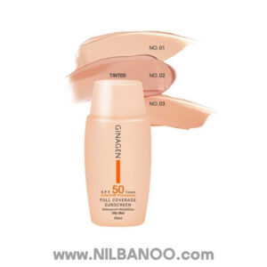 ضدآفتاب رنگی SPF50 ژیناژن مناسب پوست چرب و مختلط شماره 01
