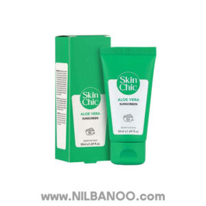 ضدآفتاب بی رنگ اسکین شیک حاوی آلوئه ورا مناسب پوست حساس